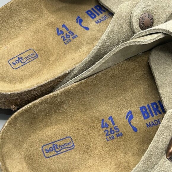 Birkenstock Boston taupe suede mule clogs - Picture 8 of 9